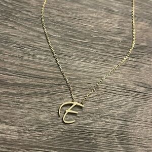 Gold Plated E Necklace